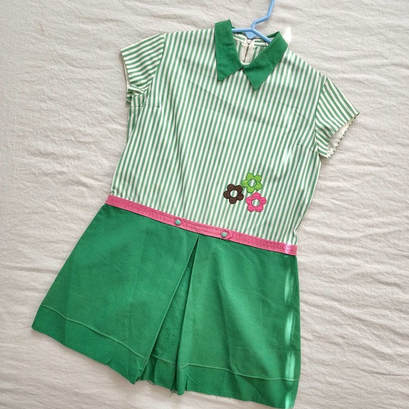 Nostalgic Baby Vintage Other - Vintage 70s Striped Flower Applique Dress kids 8/10